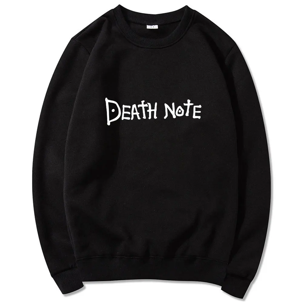 

Death Note Letter Printed Hoodies Harajuku Hip Hop Streetwear Men Women Anime Hooded Sweatshirt Pullover Round neck Hoodie Tops