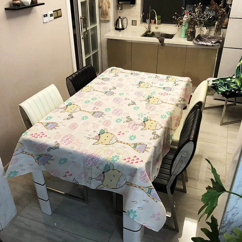 

European and American style printed animal pattern washable decorative household waterproof tablecloth