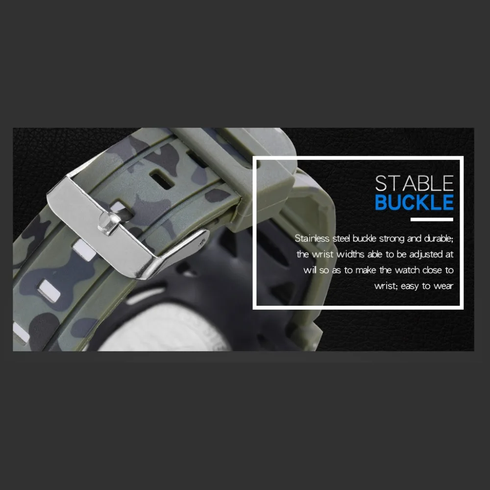 SYNOKE Sports Military Kids Digital Watches Student Children's Watch Fashion Luminous Led Alarm Camouflage Green Boy Clock
