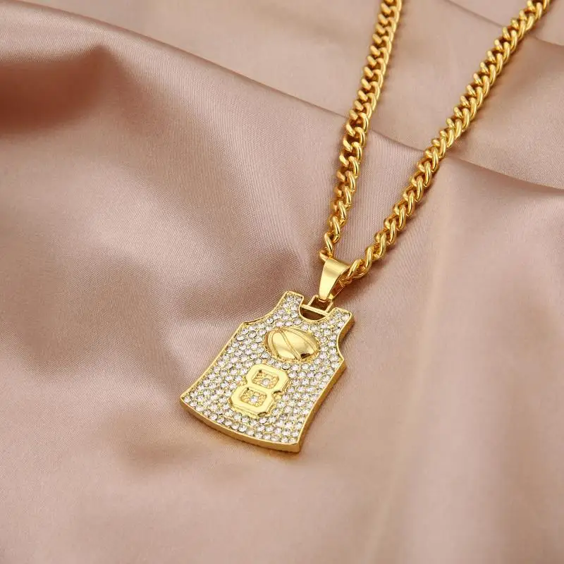 Индивидуальное баскетбольное Джерси мужское ожерелье из нержавеющей стали