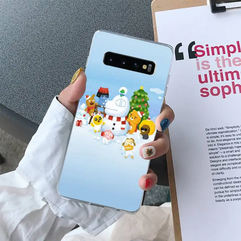

Kakao Bear Phone Case For Samsung S10 S10e S8 S9 Plus S7 Edge Note10 9 8 Soft Transparent TPU Cove