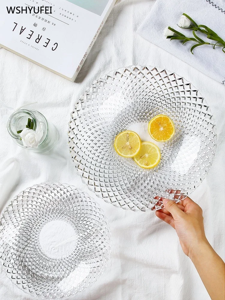 Большая стеклянная чаша для фруктов модная креативная Простая Современная