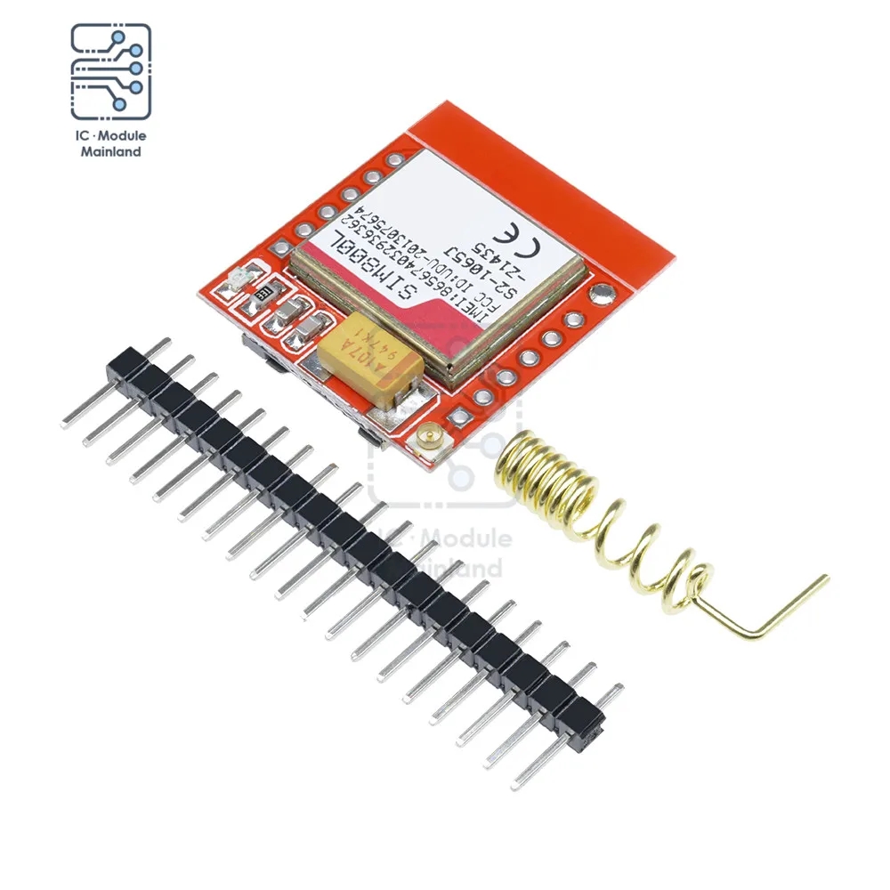 3.7V-4.2V Mini SIM800L GPRS GSM Module MicroSIM Card Core Board Quad-band TTL Serial Port C52 SIM800 + Spring Antenna Pin Header