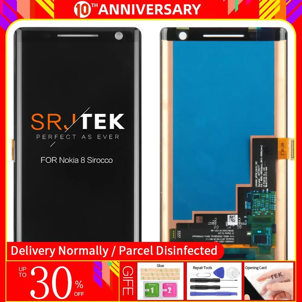 Для Nokia 8 Sirocco LCD дисплей сенсорный экран дигитайзер сборка для с рамкой S Запасные