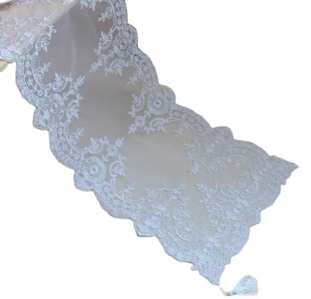 Современная белая скатерть с вышивкой для стола кружевная флагом столовой чая