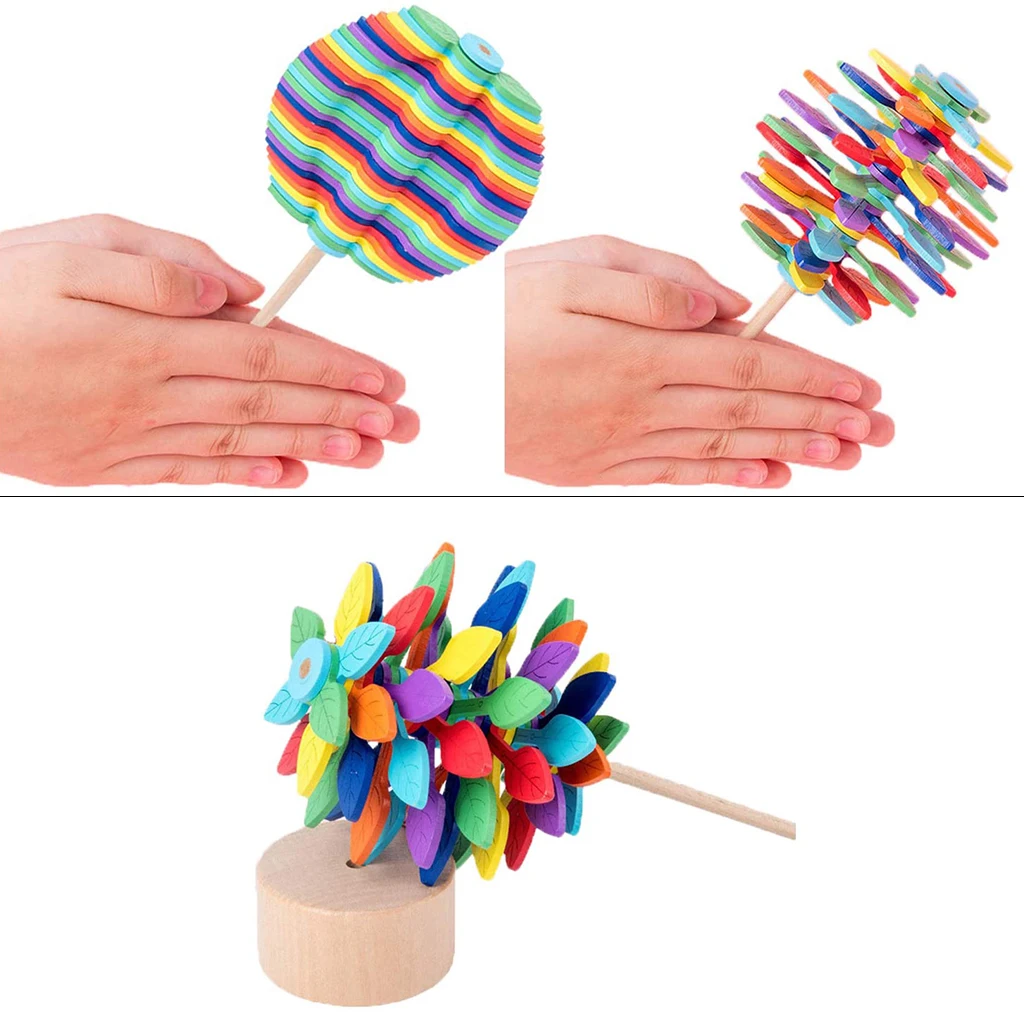 

Wooden Rotating Spiral Lollipop Stress Relief Special Needs Toy Home Decor
