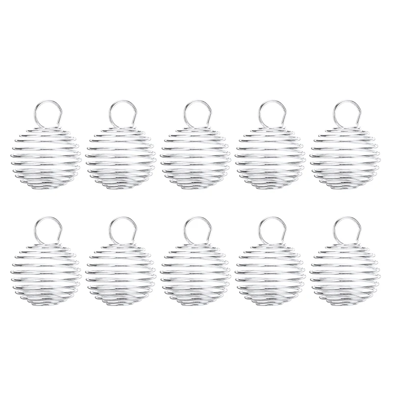 10pcs Silver Plated DIY Necklaces Pendants Simple Spiral Bead Cages Pendant Vintage Necklace Jewellery Findings 25mm | Украшения и