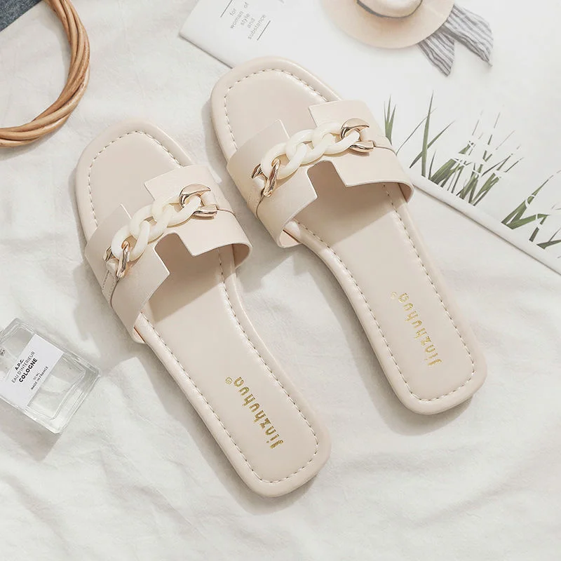 

Silk scarf slippers for women to wear in summer