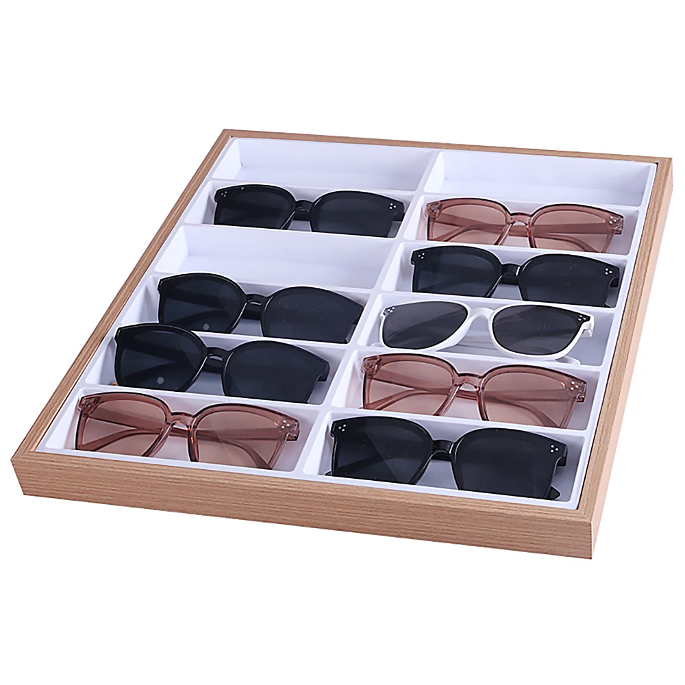 

12 Grid Glasses Storage Box Sunglasses Display Tray Watches Jewelry Display Case Table Organizer Gift Box