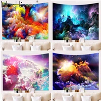galaxy psychedelic watercolor clouds tapestry hippie wall hanging boho decor wall art tapestries beach towel yoga mat tablecloth