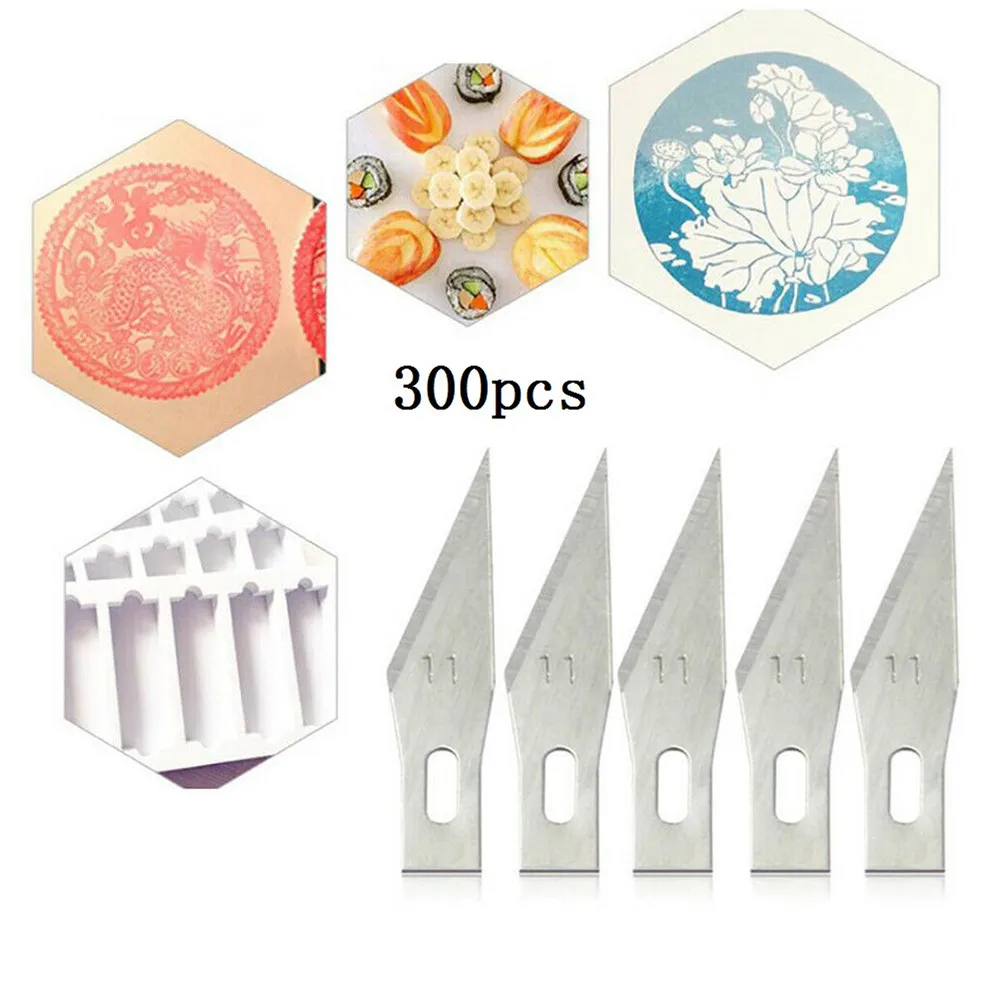 300pcs 11 blades for x acto exacto tool sk5 graver hobby style multi tool craft cutting tools rubber seal for mobile phone film free global shipping