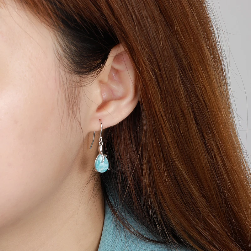 Новинка модные женские обтекаемые длинные ювелирные изделия из стерлингового