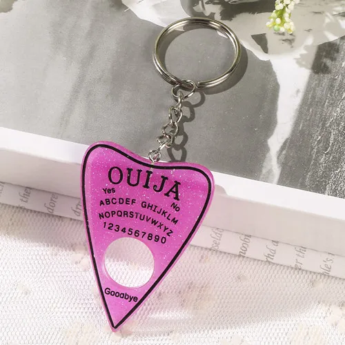 1 шт. цепочка для ключей для сумки Ouija Planchette амулеты градиентная смола доска брелок для женщин - Цвет: hotpink