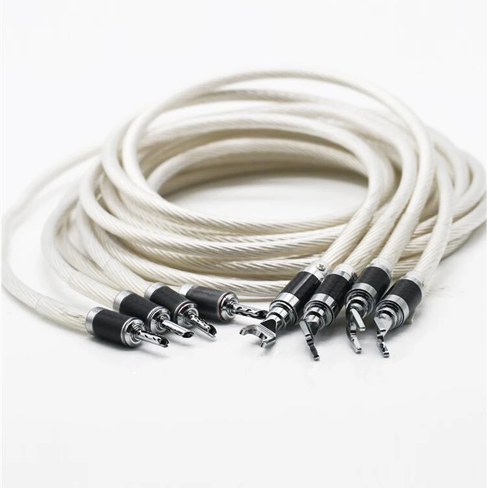 Hi-End 7NOCC посеребренный Hi-Fi кабель динамика штекер банана в лопату провод для