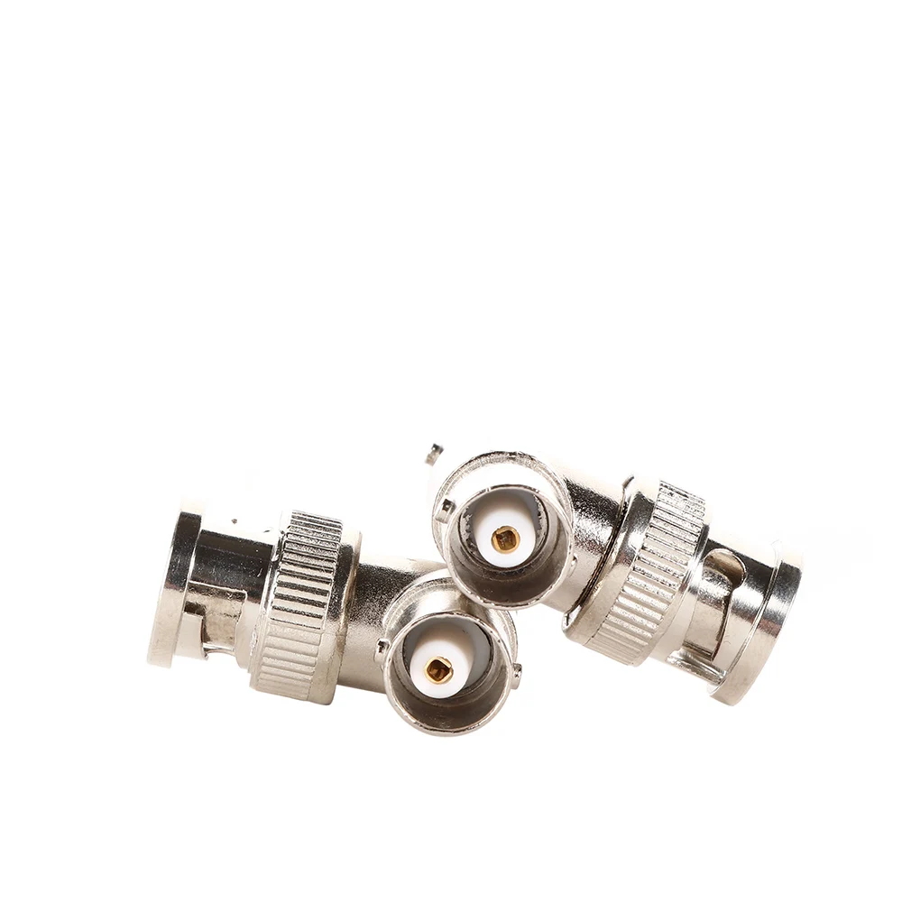1 Male to 2 Female 3 Way Camera Monitoring Plug Welding Free T Splitter BNC Connector Conversion Head Adapter | Электроника