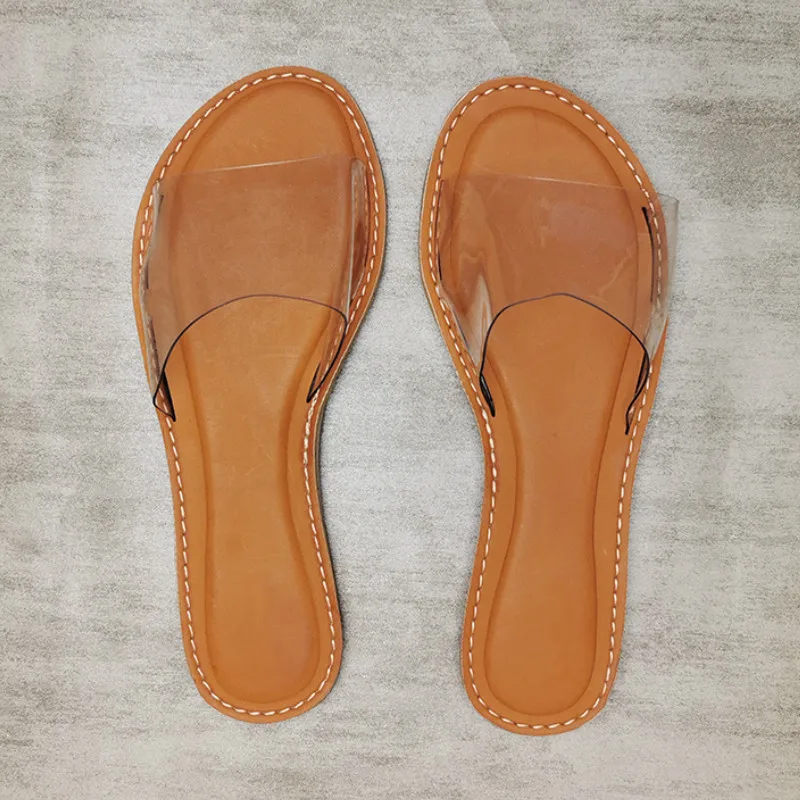 Новинка 2020 года Женские шлепанцы из ЭВА Пляжные прозрачные Летние босоножки