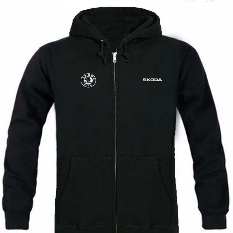 

Spring & Autumn Skoda car logo Mens zipper Hoodies Outerwear male Casual coat Brand zipper Hoodies & Sweatshirts