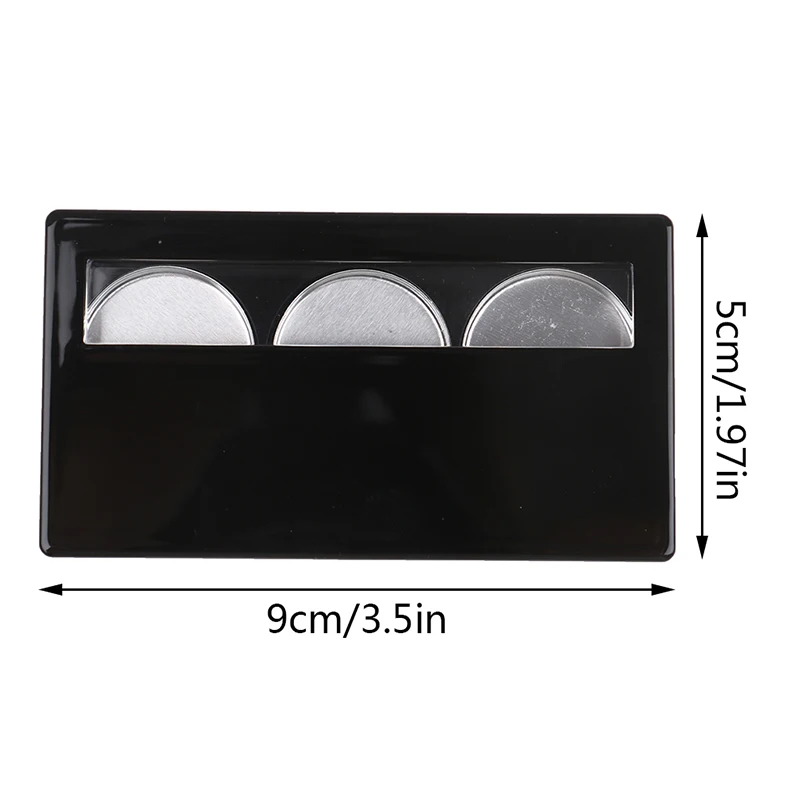

Empty 3 Round Grids Eyeshadow Lipstick Pow der Box Case Palette DIY With Brush