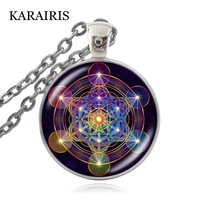 karairis metatron cube flower of life pendant necklace sacred geometry chakra spiritual necklace jewelry women men magic choker