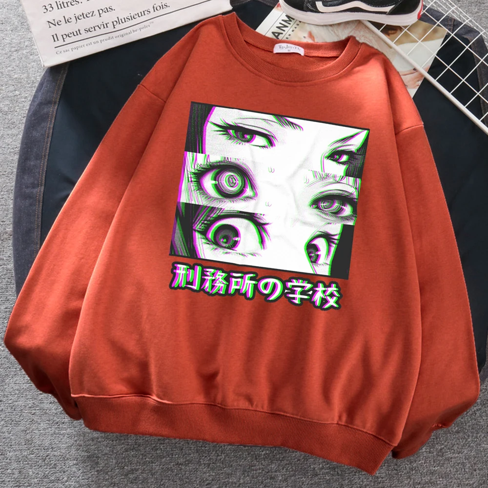 Толстовка мужская с японским аниме принтом грустных глаз комикс пуловер в