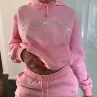 print tracksuit suit women juicy 2 piece set pink winter pull two piece pants suits sweatshirt and joggers jogging for women2021