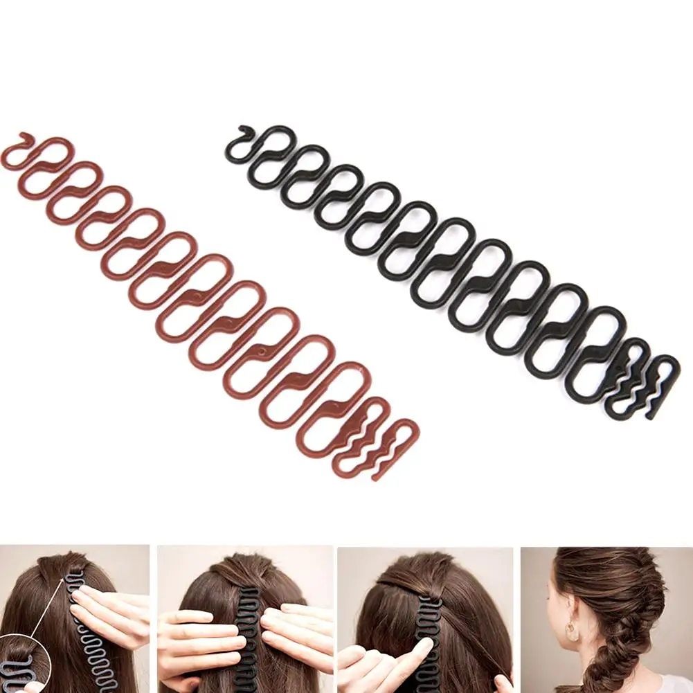 Пластиковый/полимерный ретро волнистый зажим для укладки рыбьей кости с бантом