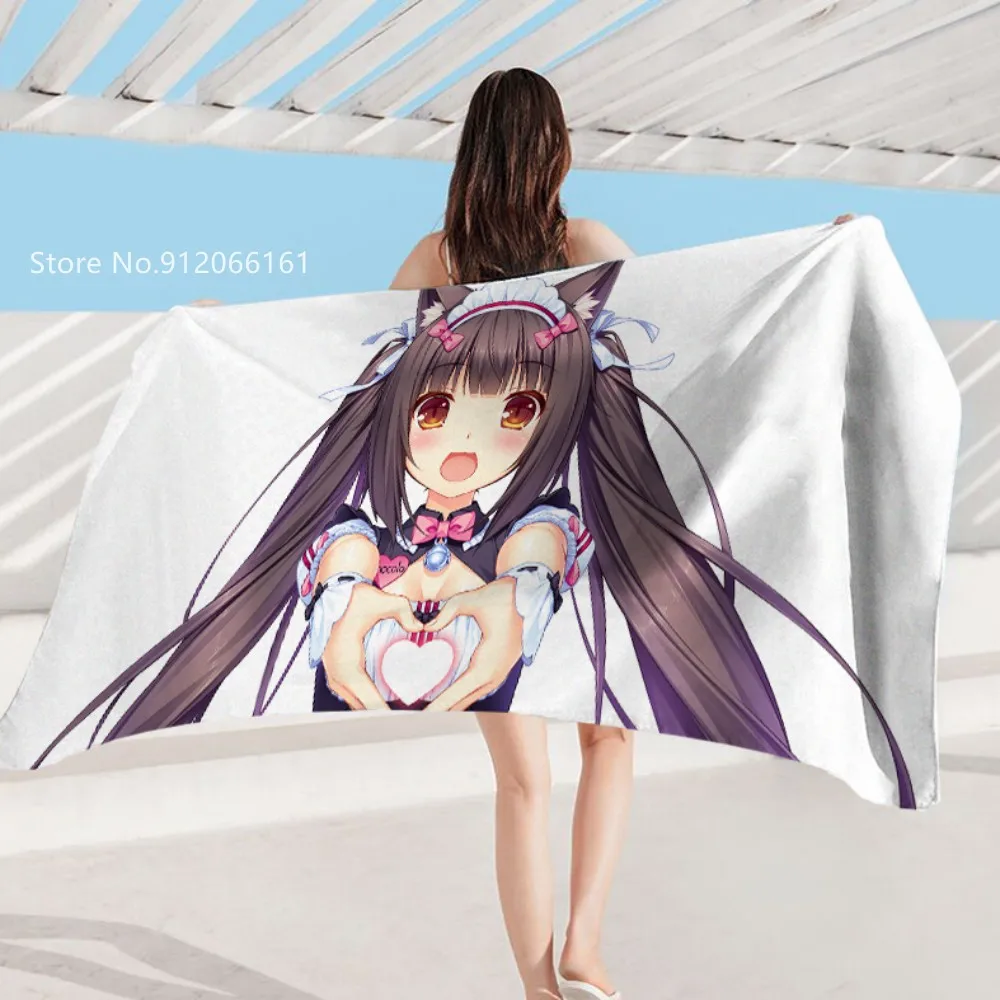 

NEKOPARA Beach Towel Beautiful Girl Toallas Home Textile Peignoir Femme 3D Print Summer Microfiber Towel Yoga Blanket Decoration