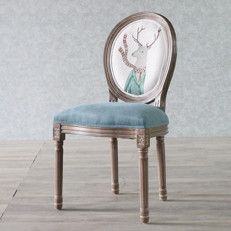 Обеденный стул из твердой древесины в европейском стиле ретро модный ресторан