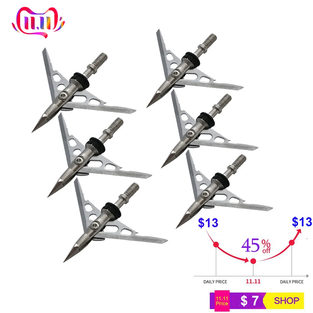 Зазор! 6 шт. наконечники для стрел стрела стрельбы из лука блочного Лука арбалет
