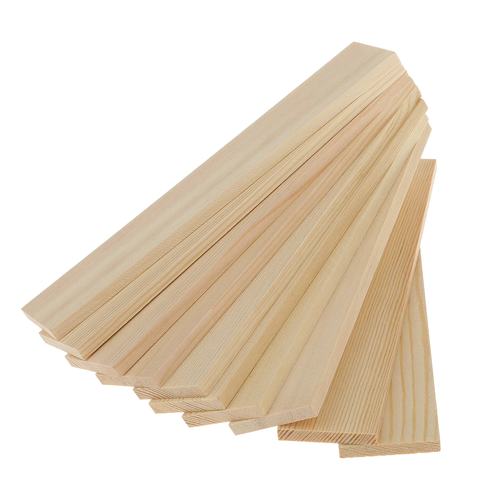 

MagiDeal 10 Pieces Natural Wooden Shape Pine Wood Board Panels for Modelling Crafts Making Supplies - 10cm/20cm/30cm