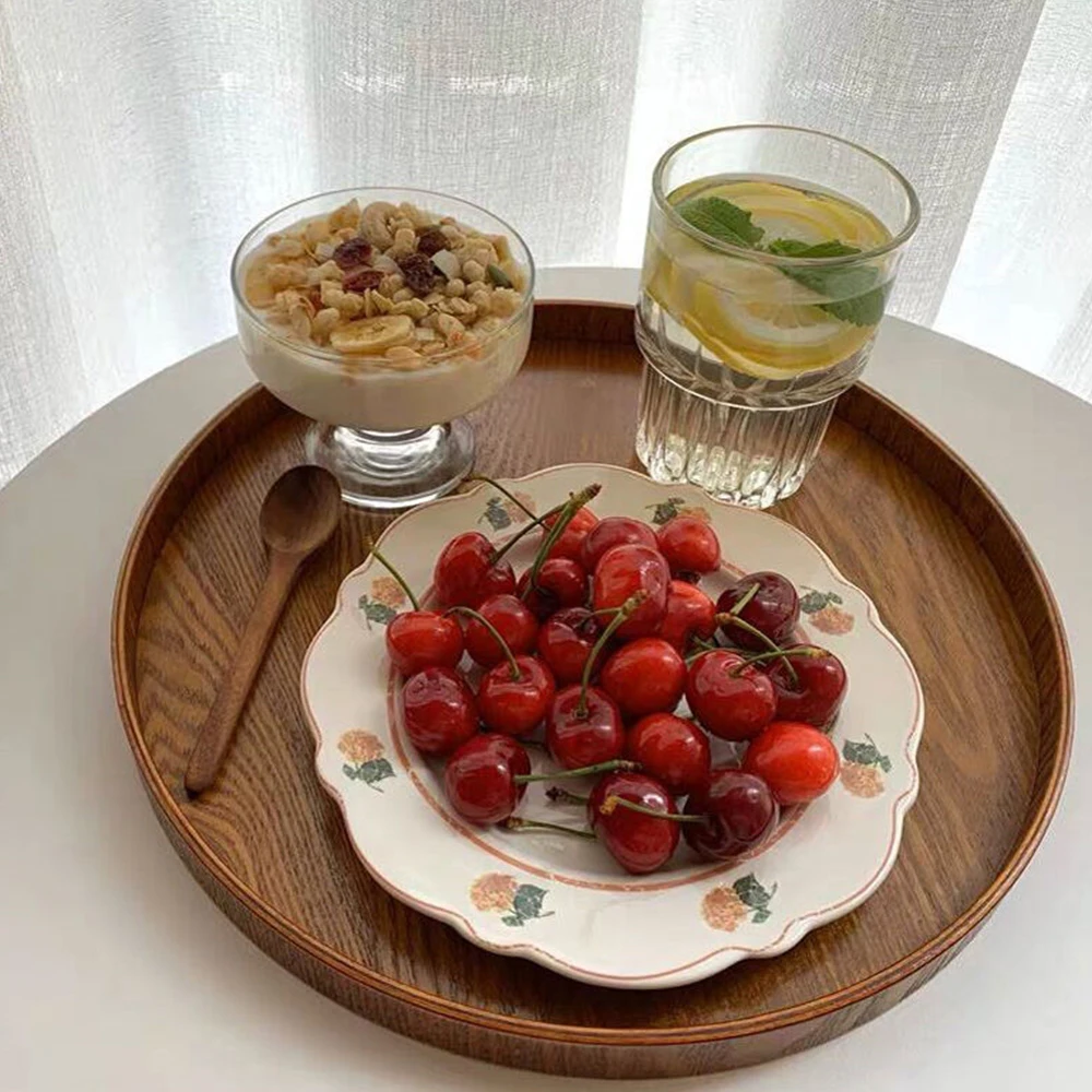 Поднос для хранения чая и еды круглая посуда подачи ювелирных изделий поднос