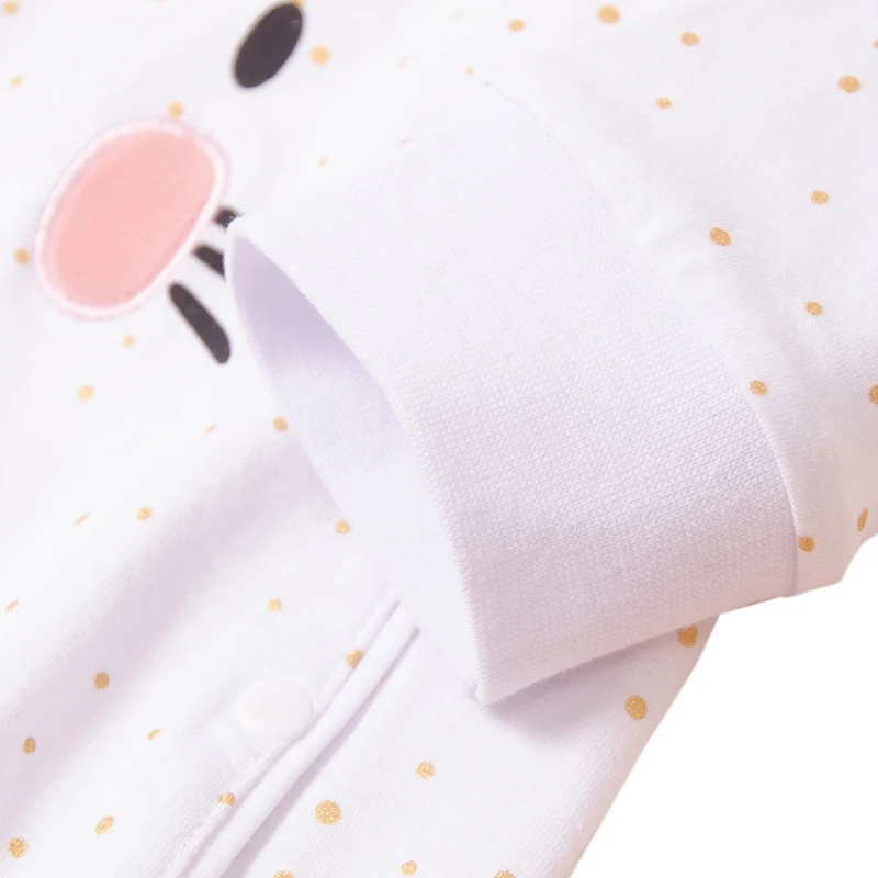 

Autumn Baby Girls Boys Jumpsuit Newborn Long Sleeve Cartoon Rabbit Pattern Polka Dot Print Rompers Footies Jumpsuit2