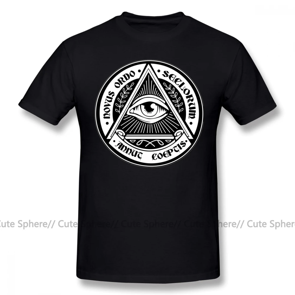 Illuminati футболка пляжная Милая футболка 6xl Мужская хлопковая футболка с короткими рукавами и принтом - Цвет: Black