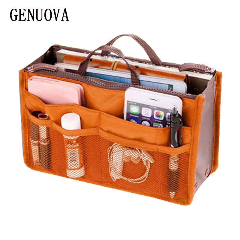 Портативный двойная молния косметический мешок многофункциональный карманы