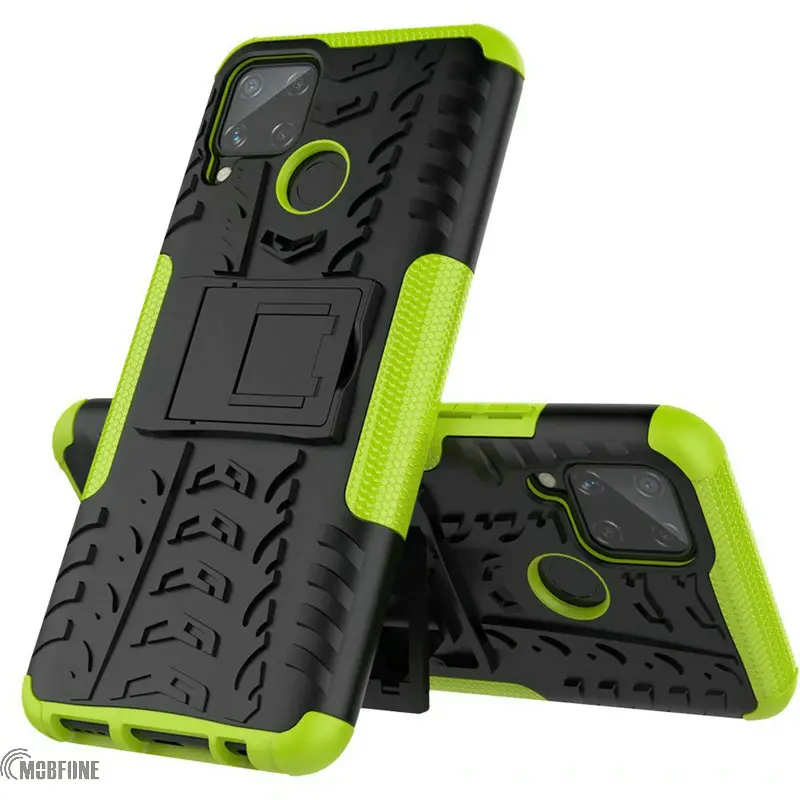

ShockProof Rugged 2 in 1 Armor Case For OPPO Realme C11 11 c12 c15 Stand Soft Cover on Realme C21 C20 C12 C11 8 PRO Shell Cases