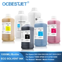 1000ml eco solvent ink for epsonrolandmimakimutoh dx4 dx5 dx6 dx7 dx10 tx800 xp600 5113 4720 i3200 printhead eco solvent ink