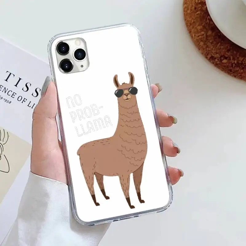 

Cute Llama Alpaca Animals Cartoon Phone Case For iphone 12 5 5s 5c se 6 6s 7 8 plus x xs xr 11 pro max mini