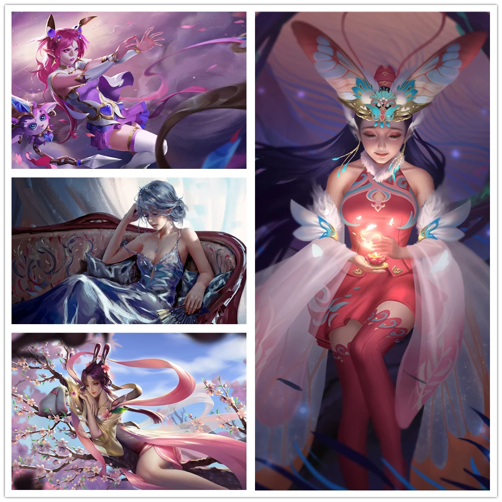 

HD Beauty Anime Game Fantasy Girl HD Prints Canvas Wall Art Painting Modular Pictures Home Decoration Poster Living Room Frame