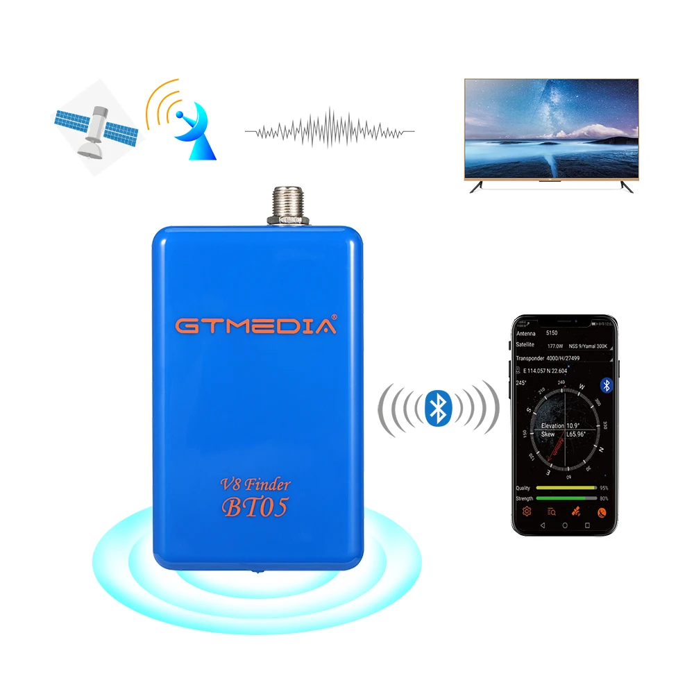 Спутниковый искатель GTmedia V8 Finder BT05 BT03 DVB S2 с поддержкой Android и Ios 1080p Bluetooth