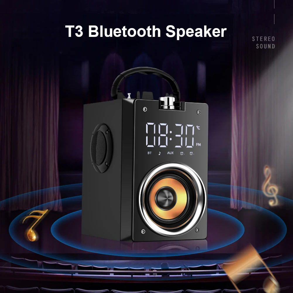 

T3 Deep Bass Outdoor Remote Subwoofer Portable Bluetooth-compatible 5.0 Wireless Speaker Audio Music Multimedia Mini Loudspeaker