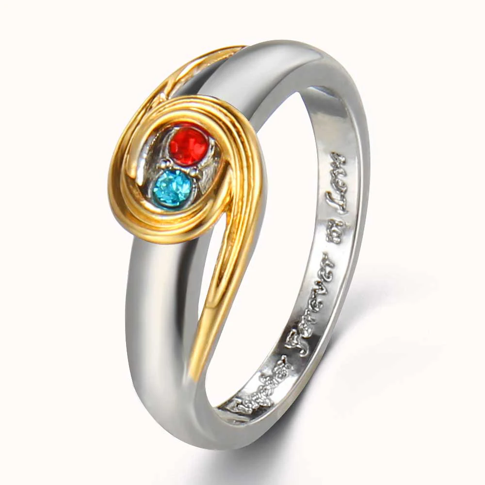 

Geometry Two Color Rhinestone Rings Women Rings Banquet Couple Wedding Retro Rings Give Girlfriend Birthday Gift Fashion Jewelry