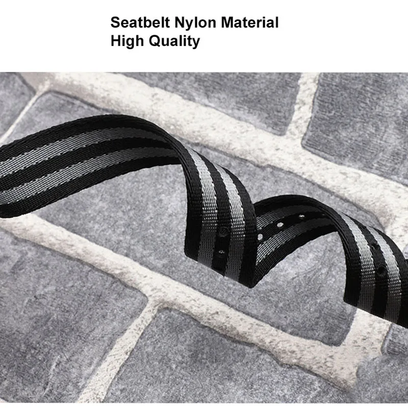 Seatbelt Nylon Nato Watch Strap Band 20mm 22mm Premium Striped Sport Watchband Belt Woven Fabric Wristwatch Bracelet Accessories