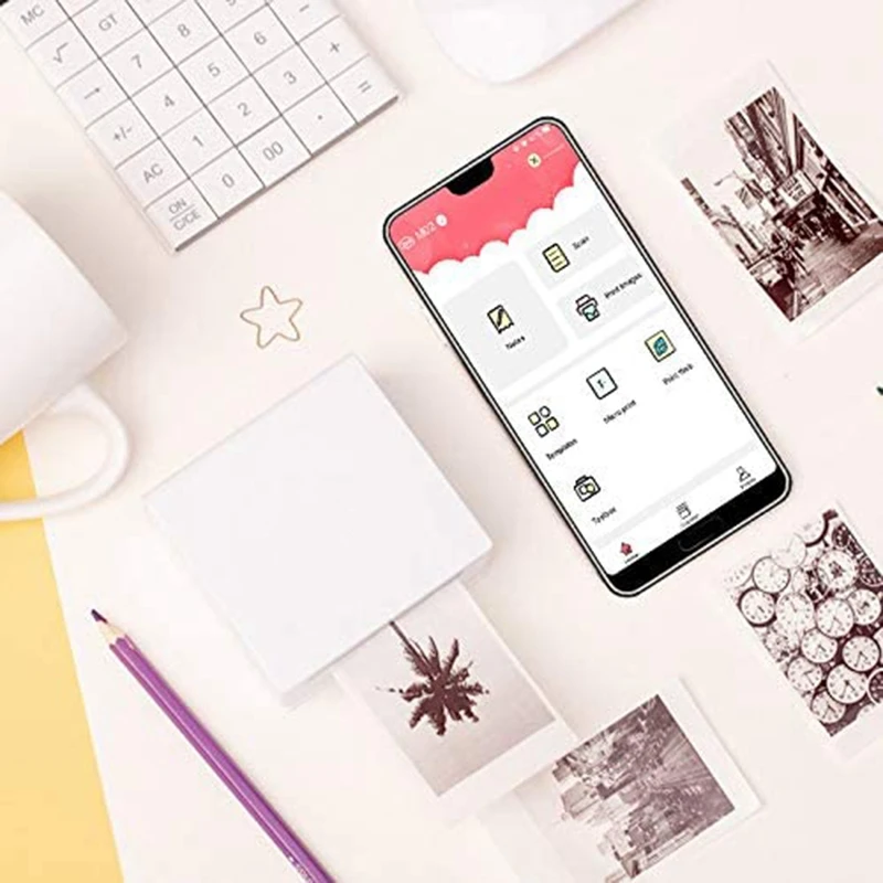 

M02 Pocket Printer- Mini Bluetooth Photo Printer Portable Thermal Printer Compatible with Android IOS