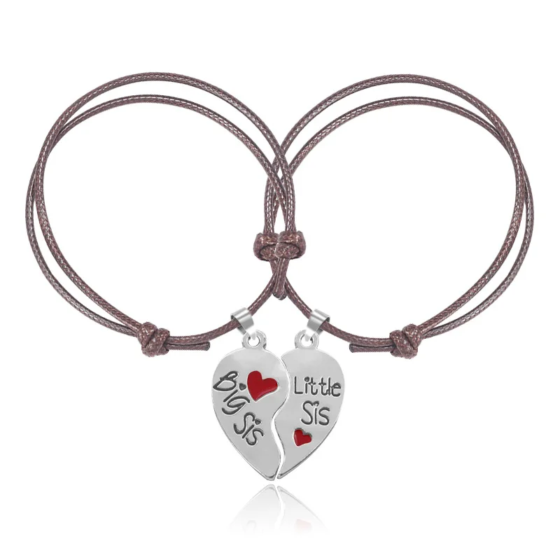 2 шт./компл. модные Парные браслеты для женщин и мужчин из нержавеющей стали двойные в форме сердца с двумя