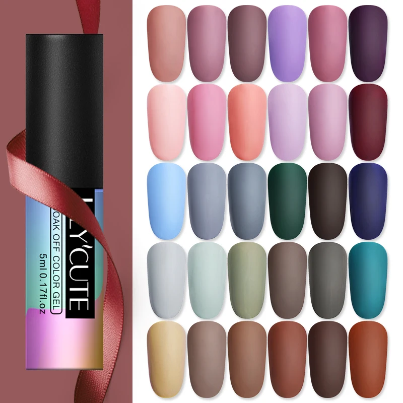 LILYCUTE матовый Гель-лак для ногтей Gery color зимний Гель-лак для ногтей матовое верхнее покрытие отмачиваемый УФ-Гель-лак для нейл-арта