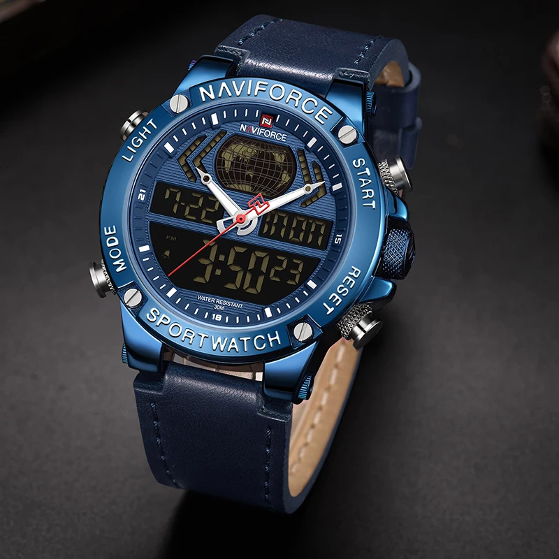 NAVIFORCE мужские часы Топ люксовый бренд спортивные цифровые наручные часы водонепроницаемые с двойным дисплеем военные мужские часы Relogio Masculino