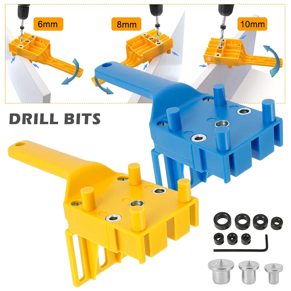 15pcs Drill Guide Kit 6/8/10mm Dowel Bit Set Jig Woodworking Oblique Hole Locator Bits Pocket DIY Carpentry Tools | Инструменты
