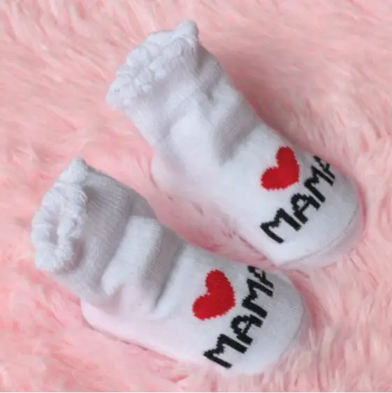 1 пара милые носки для малышей 0-6 месяцев с надписью love mom and dad sokjes мальчиков и