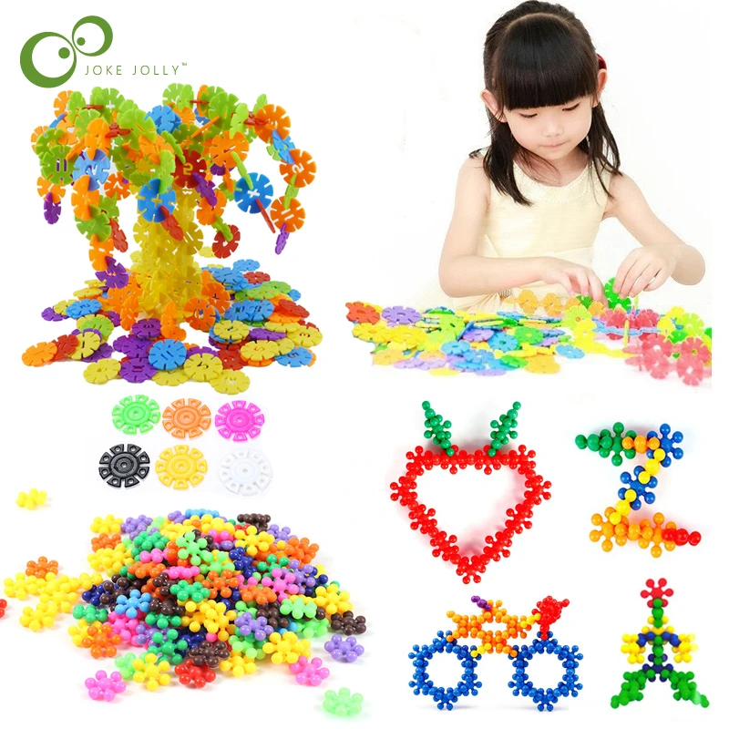 

Baby Montessori Toys Plum Blossom Building Blocks & Snowflake Blocks Toys Construction Toys DIY Puzzle Kids Educational Gift ZXH
