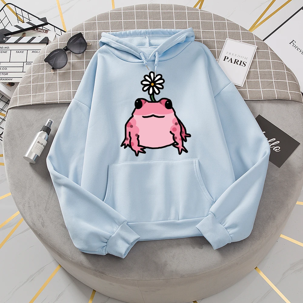 

Oversized Sweatshirt Autumn Winter Streetwear Cute Frog Printed Hoodies Pullovers Fashion Harajuku Hoodie Women Korean Clothes
